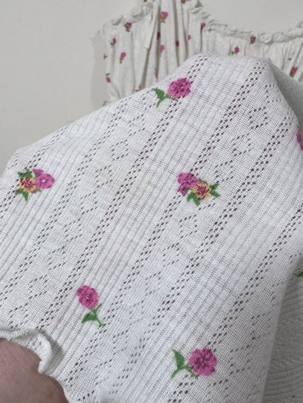 For Love & Lemons Blossom Pointelle Slip Dress M White Floral Boho Coquette - Picture 6 of 11